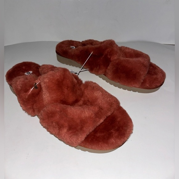 Ugg Kookaburra Batya Slipper Sandal Bruschetta Faux‎ Fur Women 9M NEW Slip-On - Picture 3 of 7